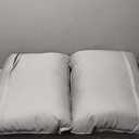 Pillowcase Set of 2 Luxury 1800 Series Brushed Microfiber Bed Pillow Cases Embroidered 2 Pack 19x25 inches, Light Grey/Gray Pillow Covers with Envelope Closure