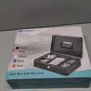 Jssmst Locking Medium Steel Cash Box with Money Tray,Lock Box,Black