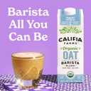 Califia Farms - Organic Oat Barista Blend, 32 oz (Pack of 6), Shelf Stable, Dairy Free, Plant Based, Vegan, Non GMO, Organic Milk, Creamer, Milk Frother, Oatmilk (EXP 06/07/26)