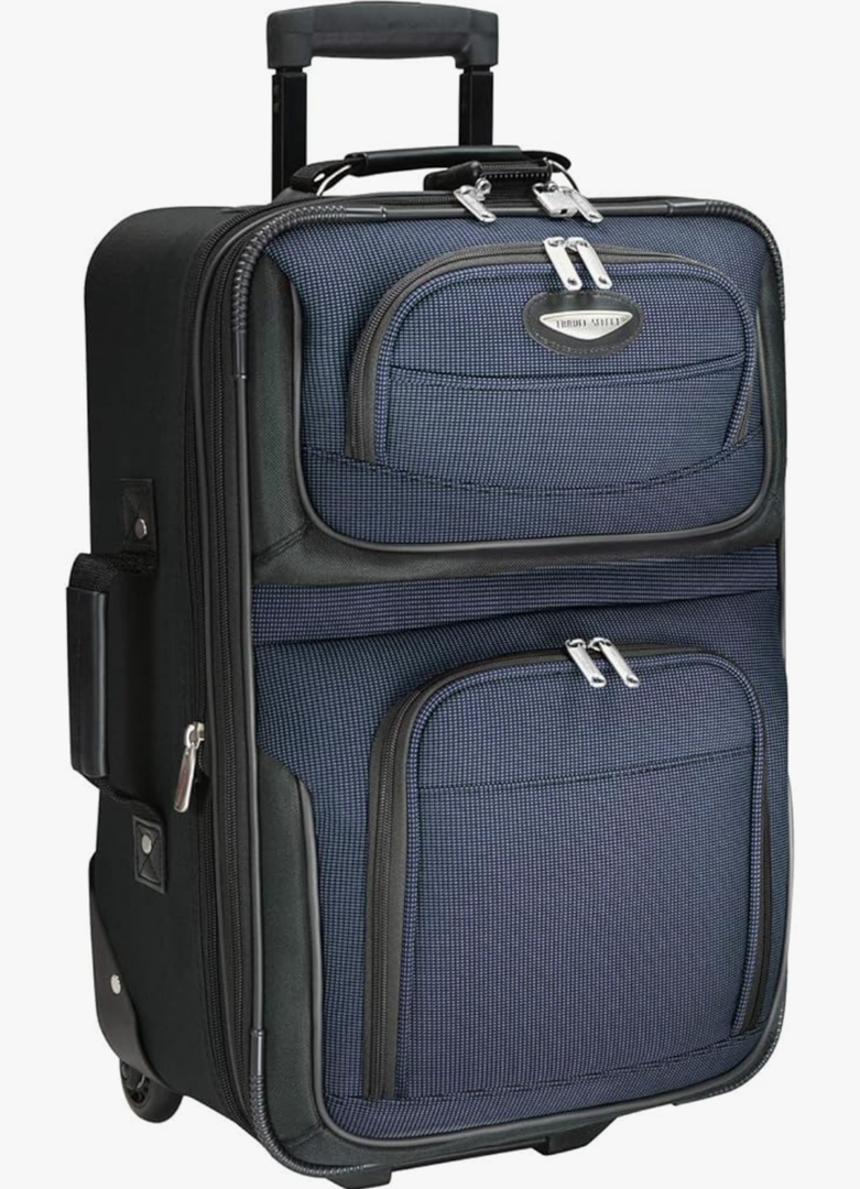 Travel Select Amsterdam Softside Expandable Rolling Luggage, TSA-Approved, Lightweight, Navy, Carry-on 21-Inch