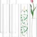 6 Pack Glass Cylinder Vases 16 Inch Tall Clear Flower Vase for Centerpieces, Hurricane Floating Candle Holder Wedding Decorations, Floral Vase Bulk for Table Shelf Party Home Deco (16 x 3.35 Inch)
