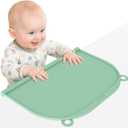 Large Silicone Suction Mat, 17" x 12" Thick Mats with EdgeBumper, Raised Edge Leakproof, NonSlip for Kids Toddler Baby Essentials Table Placemat, Restaurant Eating, Plates, Art, Craft & Painting