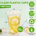 SIUQ 1000 Pack 12 oz Clear Plastic Cups, Bulk Disposable Cups 12 Ounce, Cold Party Drinking Cups for Party, Picnic, BBQ, Wedding, Travel, Halloween, Christmas, Events