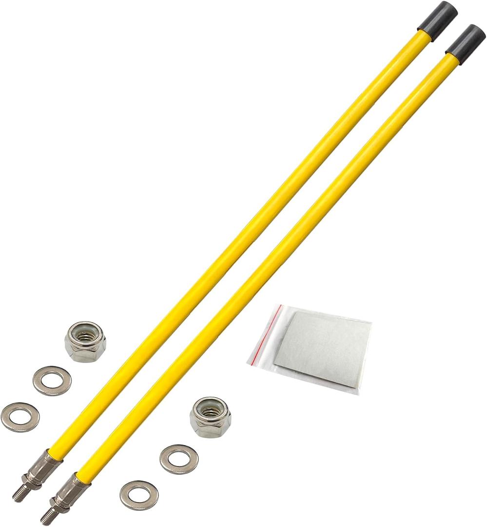 FUYEAR Snow Plow Blade Markers Guides Yellow 24''Steel Wire Structure 304 Stainless Steel Vertical Stud Mount Joint Never Break Never Rust High Visibility Fit for Boss Western plows and More