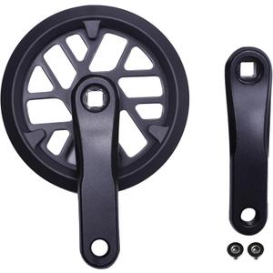 PROWHEEL Junior & Kids Crankset,76MM/89MM/102MM/114MM/127MM/140MM/152MM/160MM/165MM 25T/28T/30T/32T/36T Square Hole Bike Crank Arm Set,Double ChainWheel and Replacement Chain Guard