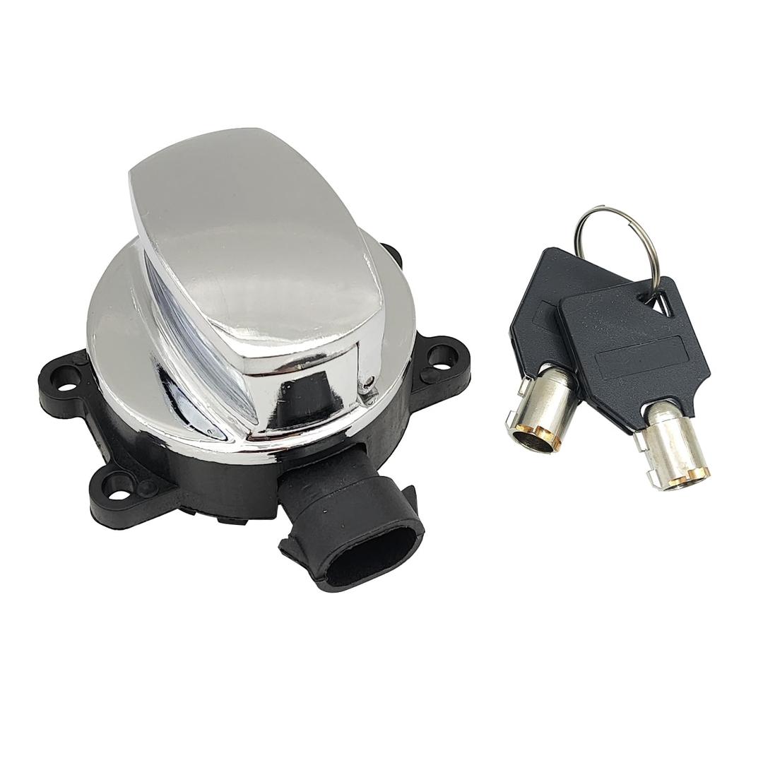 Ignition Key Switch for Harley Davidson, Ignition Switch for 11-17 Harley Dyna Softail Road King FXDWG FLHR 71517-11, Chrome