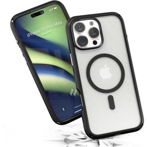 Catalyst Influence Case for iPhone 16 Pro Max, Military Grade Drop Protection Slim Case for iPhone 16 Pro Max with Wrist Lanyard, Compatible with Magsafe, Crystal Clear Back Protective Case Cover (Black)