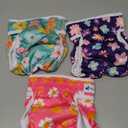 Pet Soft Washable Female Diapers (3 Pack) Female Dog Diapers, Comfort Reusable Doggy Diapers for Girl Dog in Period Heat (Bloom, M) (Medium:14''-19'')