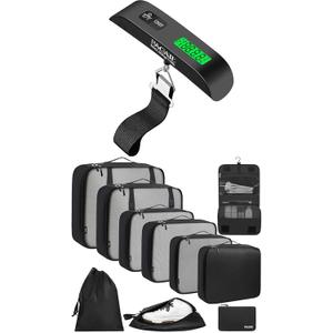 BAGAIL 10 Set Packing Cubes and Digital Luggage Scale