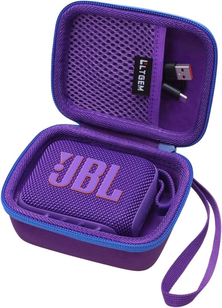 LTGEM Case Compatible with JBL Go 4 and JBL Go 3 and JBL Go 3 Eco Ultra-Portable Waterproof Speaker, Purple