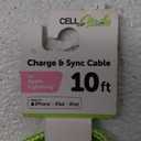 CellCandy Charge and Sync Cable - Green, 10 ft 