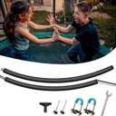 1PCS Trampoline Curved Pole, Universal Trampoline Replacement Enclosure Pole to Fit 8-16FT Curved Pole Trampoline Frame, Includes Foam Sleeve and Hardware with 2 Installation Options