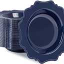 COLOSUS Navy Blue Plastic Party Bowls (60 Pack) 12 Oz Disposable Soup/Salad Bowl, Fancy Shatterproof Dinnerware for Catering, Holidays, Weddings, and Everyday Use