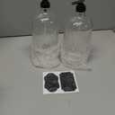 Cornucopia Brands 32oz Clear Glass Pump Bottles (2-Pack); Quart Size Soap Dispensers w/Black Plastic Lotion Locking Pumps; Includes Chalk Labels