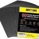 DIYMAG 60Pack Magnetic Adhesive Sheets, Magnetics Sheet with Adhesives Backing, 8x10 Inch Flexible Magnet for Crafts Photos and Die Storage Easy to Cut 3 PACK=90