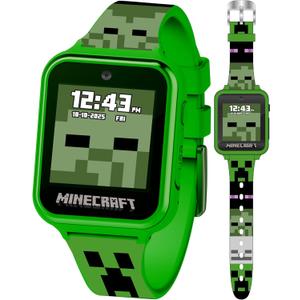 Minecraft Kids Smartwatch - Interactive LED Screen Watch with 10 Custom Watch Faces, Games, Camera, Alarm, Step Tracker & More - Fun Tech Gift for Boys and Girls - Fits Wrists 5.5'' to 8.0"