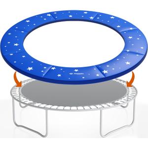 Happin Trampoline Spring Cover Super Thick, Universal Fit 12FT/14FT/15FT -Trampoline Pad Replacement Stars Design, Waterproof, Tear & UV Resistant, Trampoline Pad Replacement for Ultimate Safety (Blue)