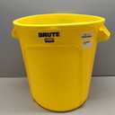 Rubbermaid Commercial Products BRUTE Heavy-Duty Round Trash/Garbage Can, 10-Gallon, Yellow, Outdoor Waste Container for Landscapers/Construction/Restaurants/Back of House/Offices/Warehouses