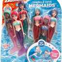 BANZAI 6 Piece Sparkle Mermaid Dive Toys - Glittery Sparkle Tails - 6 Pack