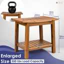 Upolana 20" Teak Shower Bench with Storage Shelf, Indoor & Outdoor Use