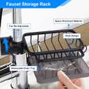 Kitchen Sink Caddy Organizer,Equipped with A Drainage Tray Sponge Holder,Faucet Organizer Rack for Bathroom,Adjustable with Hooks, Suitable for Kitchen and Bathroom, Left Side