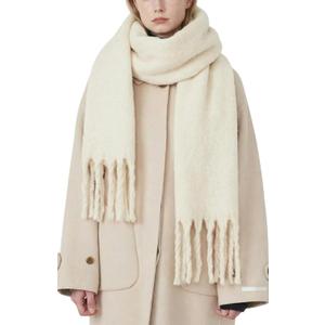 Chunky Scarf for Women Winter Oversized Thick Warm Tassel Scarves Cold Weather Large Blanket Soft Warm Shawl Wraps (Apricot)