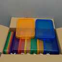 Bornerwhite 6 Pack Colorful Plastic Storage Bins with Lids 4 Quart Small Storage Boxes with Latching Lids Handle Stackable Clear Colored Storage Organizer Bins for Toy Craft Classroom