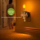 Briignite Candle Night Lights Plug into Wall, LED Amber Night Light with Dusk to Dawn Sensor, 0-100LM Dimmable, Decorative Gold Candle-Style Nightlight for Bedroom, Bathroom, Hallway, Stairway