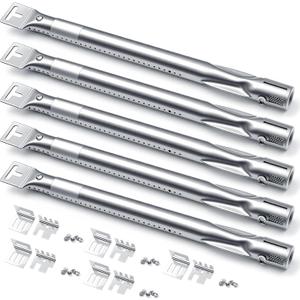 5 Pcs Universal Adjustable Grills Burners Replacement (12 Inches to 17.5 Inches) for Gas Grills Stainless Steel Compatible with 810-2410-s, 810-2411-f, 810-2411-s, 810-3885-f, and 810-9490-0