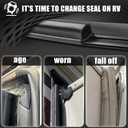RV Slide Out Seal Camper D & Wiper Seal Replacement for Forest River Heartland Keystone Jayco Grand Design Black Rubber Weather Stripping 018-312-EKD 1'x15/16'x35' & 018-341 1/2'x2.75'x35