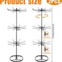 Tandefio 2 Pcs Rotating Bracelet Display Stand Jewelry Rack Metal Adjustable Display Holder with Hooks Organizer for Necklace(3 Tier)
