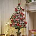 Christmas Ball Ornaments Set Assorted Shatterproof Ornaments 63 PCS Shaped Styles Xmas Tree Holiday Decorative,Red