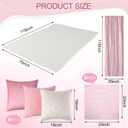 118 x 71" Extra Large Outdoor White Picnic Blankets with Pink Tulle Table Runner Cheesecloth Napkins Plush Throw Pillow Covers Oversize Beach Blanket Essentials for Wedding Picnic Camp(Stylish,14)
