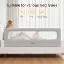 Folding Bed Rail for Toddlers, Baby Bed Rail Guard with Reinforced Anchor Safety System, Toddler Bed Rails for King Size Beds, Twin, Full, Queen (Grey, 71"x21.6")