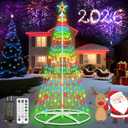 HELESIN Christmas Tree Lights Multicolor, 7.5ft 312LED 12 Lighting Modes Christmas Cone Tree Lights with Star Topper for Indoor and Outdoor Christmas Tree Decorations