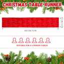 Christmas Trees Elk Table Runner 13 x 72 Inch Red Christmas Soft Plush Faux Fur Jacquard Table Runner Xmas Holiday Decoration for Home Kitchen Dining Party Decor Indoor Outdoor