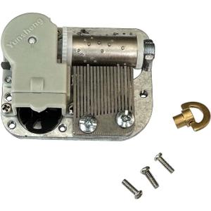 2 x Pursuestar Mini Wind Up Music Box Movement Play What a Wonderful World, 18 Note Yunsheng Clockwork Musical Mechanism with Key Screws for DIY Music Boxes Replacement