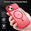 Innaght Magnetic for iPhone 15 Case with Stand,Compatible with MagSafe,Rugged,Heavy Duty,Protective case Kickstand,[Built-in Invisible Stand],Red