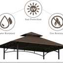 Grill Gazebo Replacement Top, 5 x 8 Outdoor BBQ Top Cover, Double Layer BBQ Gazebo Top Canopy for Model #L-GG001PST-F (Brown)