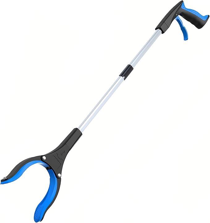 32" Grabber Reacher Tool, 2-Pack Foldable Reacher Grabber Pickup Tool with 360 Rotating Jaw & Magnet, Trash Picker Upper Grabber, Lightweight Grabbers for Seniors Heavy Duty