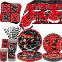 Ninja Birthday Party Decoration - Ninja Warrior Party Supplies Include Plates, Tablecloth, Napkins, Tableware, Karate Party Ninja Master Party Supplies for Boys Girls Baby Shower, Serves 20