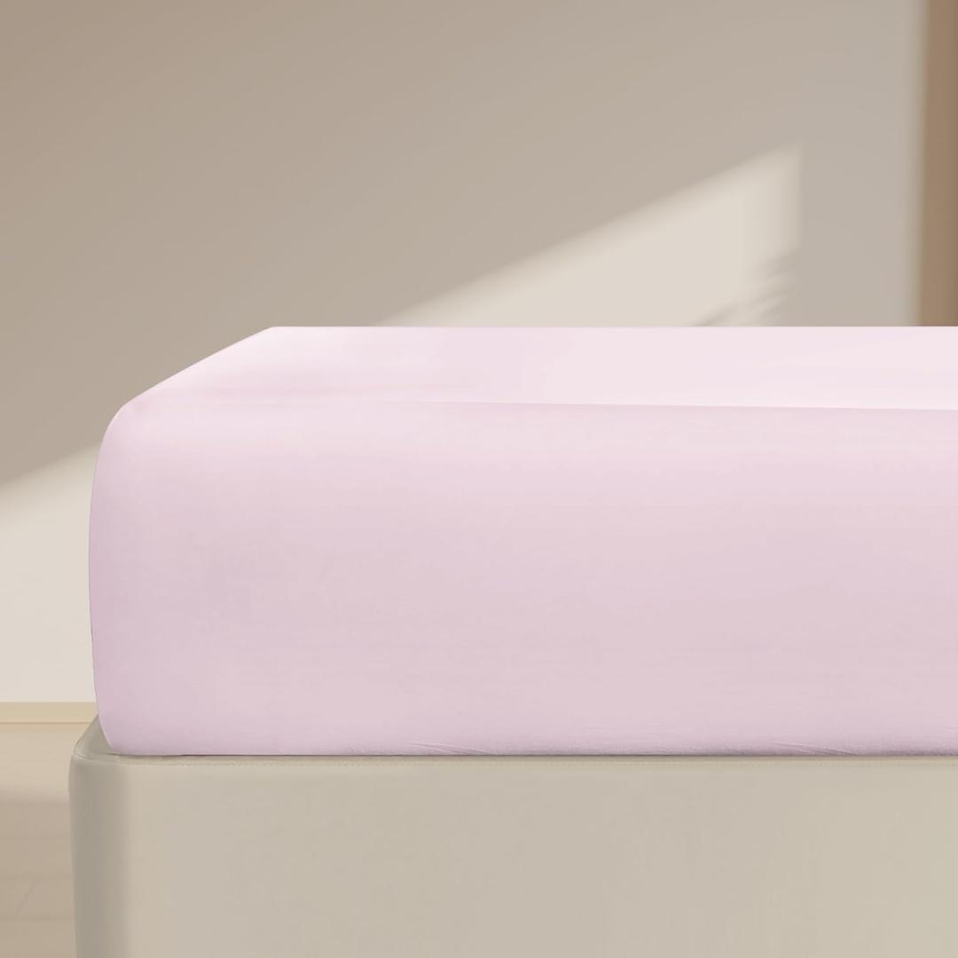 FreshCulture Twin Fitted Sheet Only  Premium Hotel-Quality Fitted Sheet for Twin Bed  Ultra Soft & Breathable Brushed Microfiber  Elegant Black Box Packaging (Pink)