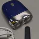 Mini Electric Shaver - USB C Fast Charge Portable Small Shavers for Men, Dual Head Pocket Shaver Washable Travel Electric Razor, Powerful Wet and Dry Mini Razor, Easy One Button Use (Blue)