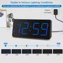 Peakeep Digital Alarm Clock for Bedroom Bedside, Loud Alarm Clock for Heavy Sleepers, Large Big LED Numbers for Seniors, Battery Backup Plug in Electric Clock with USB Charger (Blue)