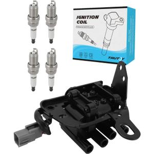 1 PC UF593 Ignition Coil Pack & 4 PCS Iridium Spark Plugs For Kia Soul 2.0L L4 2010-2011,For Hyundai Elantra 2.0L 2007-2012,Replace # ZFR5FGP 27301-23900 7098
