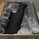 Jilron No-Drill Room Divider Curtains Set: Includes 106" W x 84" L Black Curtain 2-Panel & Adjustable Pole Brackets (72-200" W x 43-120" H Adjustable Range)