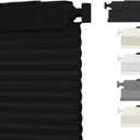 SUNOFF Cordless No Drill Blackout Cellular Shades, 30" W x 64" H, Black