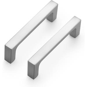 Ravinte 30 Pack Solid 3 Inch Square Cabinet Handles - Brushed Nickel Pulls for Drawers and Kitchen Cabinets - Hardware Handles (3" Hole Center)