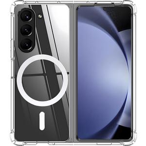 Clear Magnetic Case for Samsung Galaxy Z Fold 5 [Compatible with MagSafe Accessories] Slim Shockproof Magnetic Case Anti-Yellow Transparent Mag-Safe Phone Case Cover for Z Fold 5