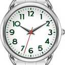 35MM Women's Watch Big Face Easy Reader Water Proof (White)